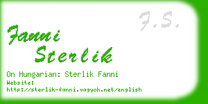 fanni sterlik business card